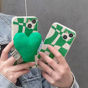 VILZSTUDIOS Stylish green checkered iPhone case