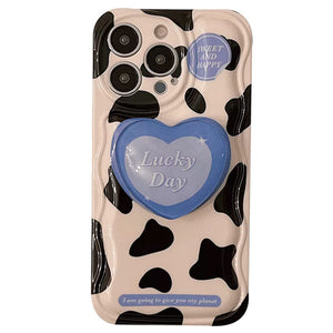 VILZSTUDIOS Stylish Cow Heart PopSocket iPhone Case