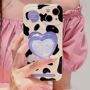 VILZSTUDIOS Stylish Cow Heart PopSocket iPhone Case