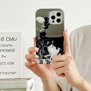 VILZSTUDIOS Stylish iPhone case featuring a cat and floral design