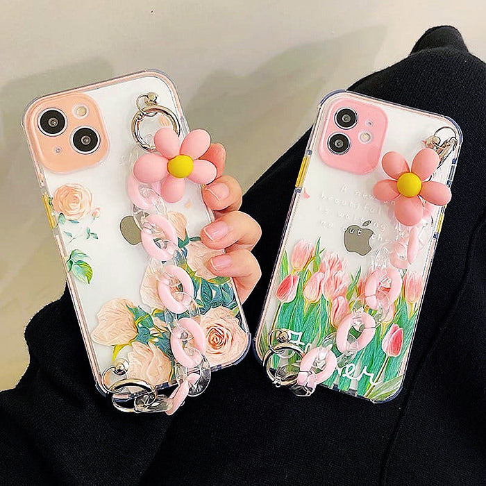 VILZSTUDIOS Stylish floral chain iPhone case