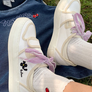 VILZSTUDIOS Charming floral gingham sneakers for stylish outfits