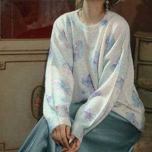 VILZSTUDIOS Knit pullover with floral design by VILZSTUDIOS