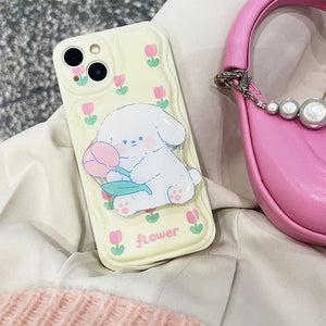 VILZSTUDIOS Stylish floral puppy iPhone case for protection