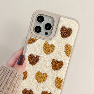 VILZSTUDIOS Fuzzy iPhone case with heart design