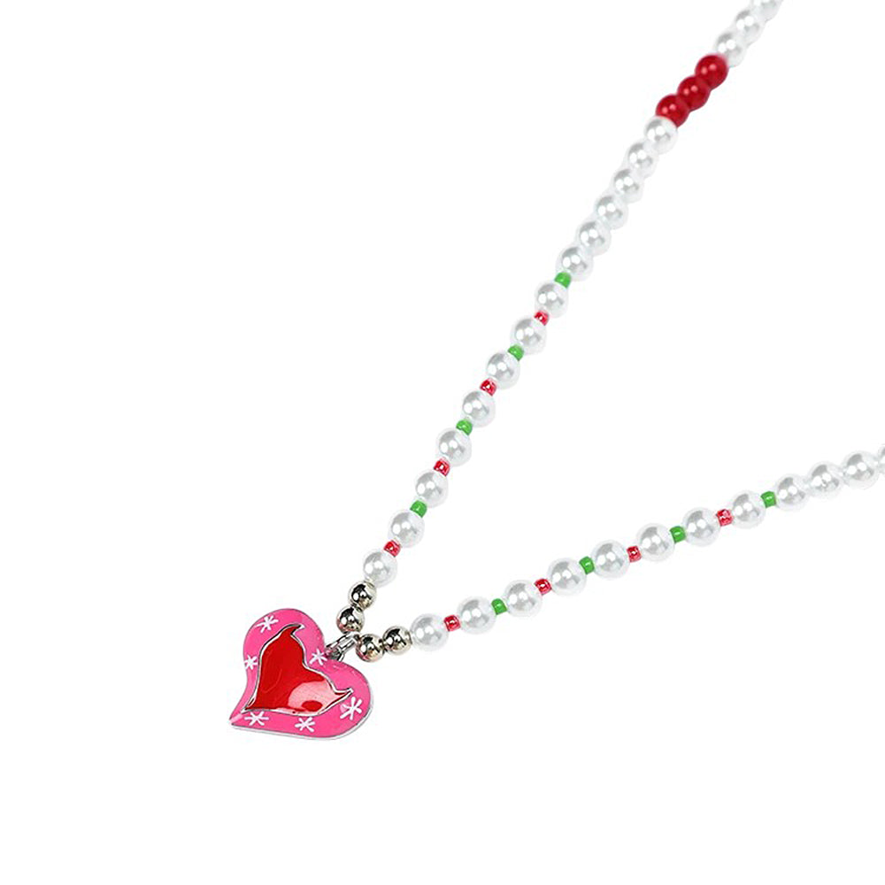 VILZSTUDIOS Beaded heart necklace made of zinc alloy