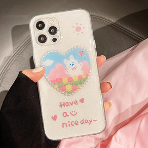 VILZSTUDIOS Charming Heart Bunny iPhone Case