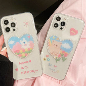 VILZSTUDIOS Charming Heart Bunny iPhone Case