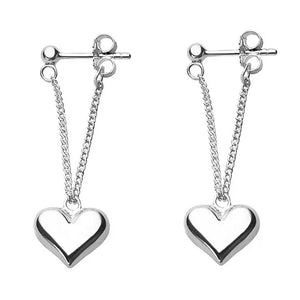 VILZSTUDIOS Charming heart double chain earrings in zinc alloy