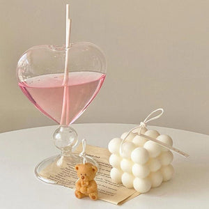 VILZSTUDIOS Heart-shaped glass vase for home decor