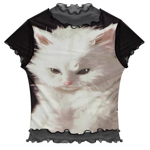 VILZSTUDIOS Y2K top featuring a charming kitten graphic design