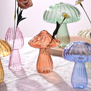 VILZSTUDIOS Nordic mushroom glass vase for home decoration