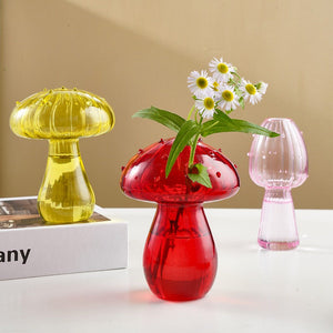 VILZSTUDIOS Nordic mushroom glass vase for home decoration