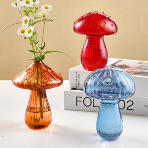 VILZSTUDIOS Nordic mushroom glass vase for home decoration