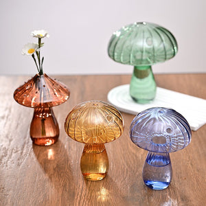 VILZSTUDIOS Nordic mushroom glass vase for home decoration