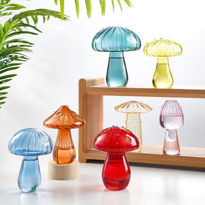 VILZSTUDIOS Nordic mushroom glass vase for home decoration