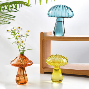 VILZSTUDIOS Nordic mushroom glass vase for home decoration