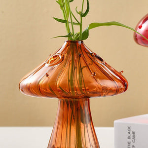 VILZSTUDIOS Nordic mushroom glass vase for home decoration