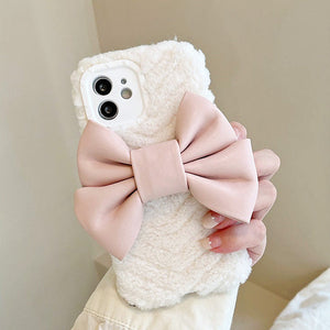 VILZSTUDIOS Stylish bow fluffy iPhone case for trendy phone protection