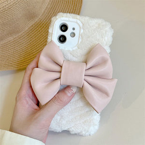 VILZSTUDIOS Stylish bow fluffy iPhone case for trendy phone protection