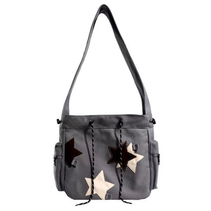 VILZSTUDIOS Stylish crossbody bag with star patches and compartments