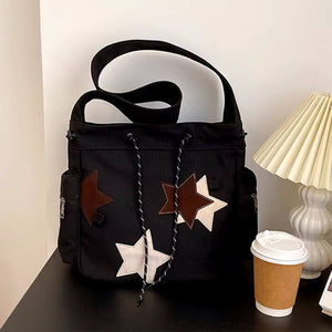 VILZSTUDIOS Stylish crossbody bag with star patches and compartments