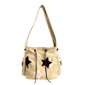 VILZSTUDIOS Stylish crossbody bag with star patches and compartments