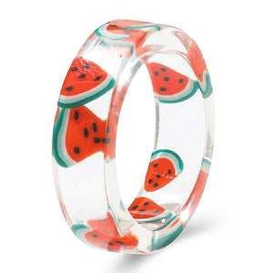VILZSTUDIOS Handmade clear fruit resin ring