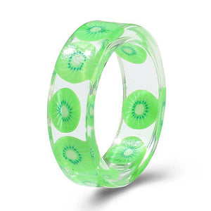 VILZSTUDIOS Handmade clear fruit resin ring