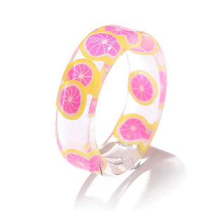 VILZSTUDIOS Handmade clear fruit resin ring