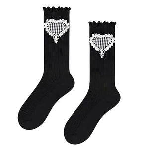 VILZSTUDIOS Checker heart patterned socks for stylish outfits