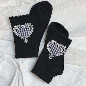 VILZSTUDIOS Checker heart patterned socks for stylish outfits