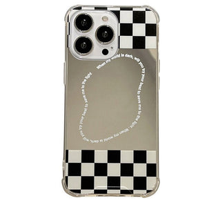 VILZSTUDIOS Checkerboard reflective iPhone case for stylish protection