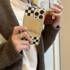 VILZSTUDIOS Checkerboard reflective iPhone case for stylish protection