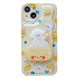 VILZSTUDIOS Playful phone case featuring a cute cheese puppy design