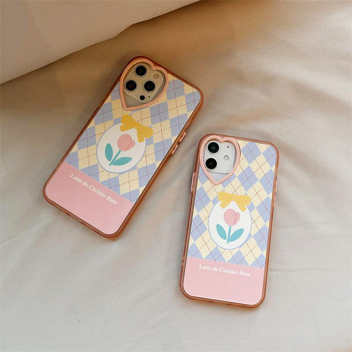 VILZSTUDIOS Stylish argyle tulip iPhone case for protection and fashion