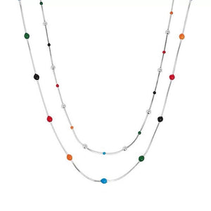 VILZSTUDIOS Chic beaded chain necklace with colorful accents