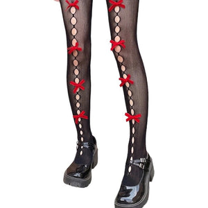 VILZSTUDIOS Chic bow design tights for fashionable outfits