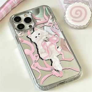 VILZSTUDIOS Stylish iPhone case featuring a bow and kitten design