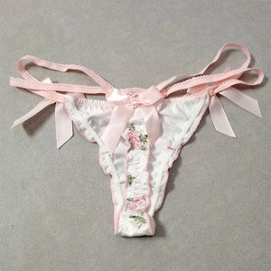 VILZSTUDIOS Floral lace panty with bow and side ties