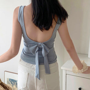VILZSTUDIOS Stylish built-in cup bow top for casual wear