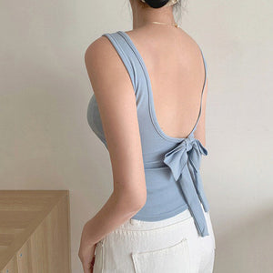 VILZSTUDIOS Stylish built-in cup bow top for casual wear