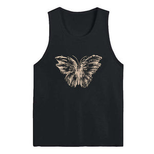 VILZSTUDIOS Chic butterfly graphic sleeveless tee