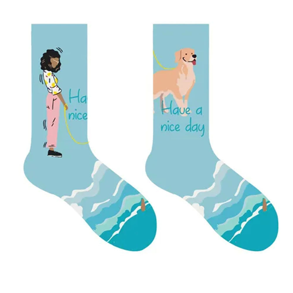 VILZSTUDIOS Stylish graphic socks featuring a dog design