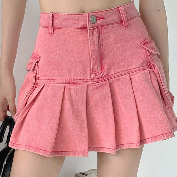VILZSTUDIOS Chic cargo denim mini skirt for streetwear fashion