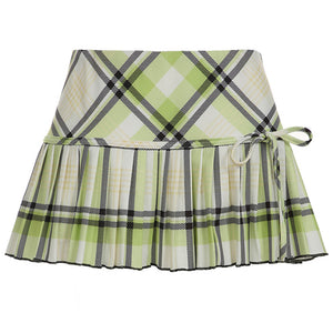 VILZSTUDIOS Chic Checkered Mini Skirt with Bow product image