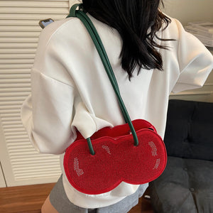 VILZSTUDIOS Stylish cherry-shaped bag with rhinestone details