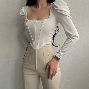 VILZSTUDIOS Chic cream corset top from VILZSTUDIOS