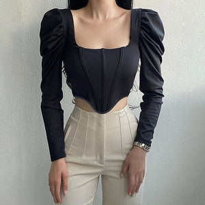 VILZSTUDIOS Chic cream corset top from VILZSTUDIOS