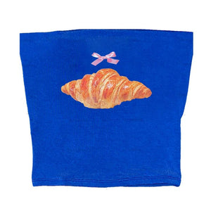 VILZSTUDIOS Stylish strapless top with croissant print